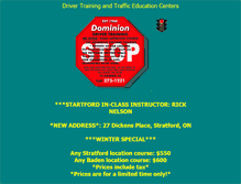 Tablet Screenshot of dominiondrivertraining.on.ca